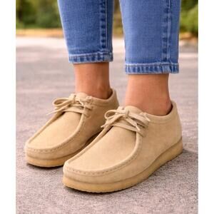 Clarks Wallabee Maple Tan Suede Crepe Sole Ankle Chukka Boots Women 5 Shoes